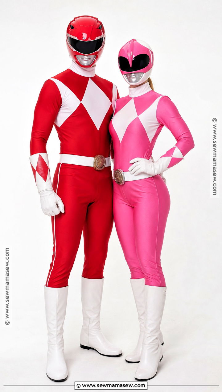 Red And Pink Ranger Couple Costume - 35 power rangers costume ideas
