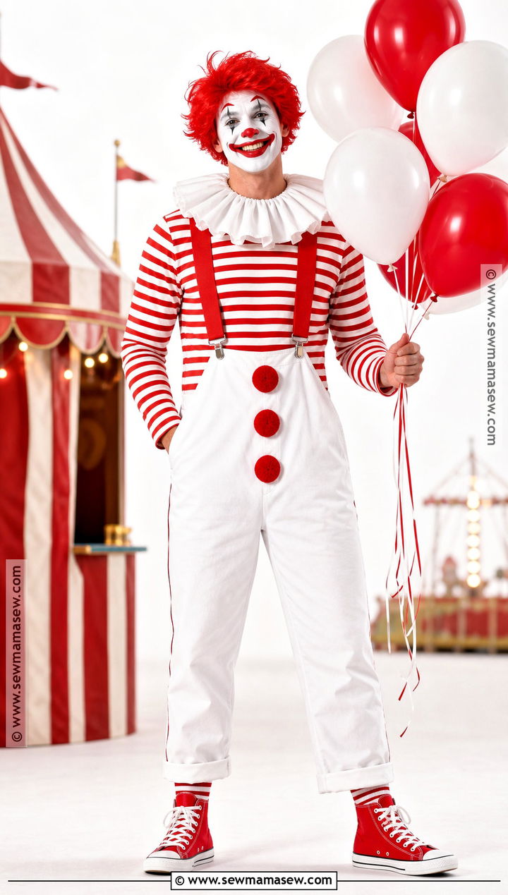Red And White Clown Costume - 30 Clown Costume Ideas for Men