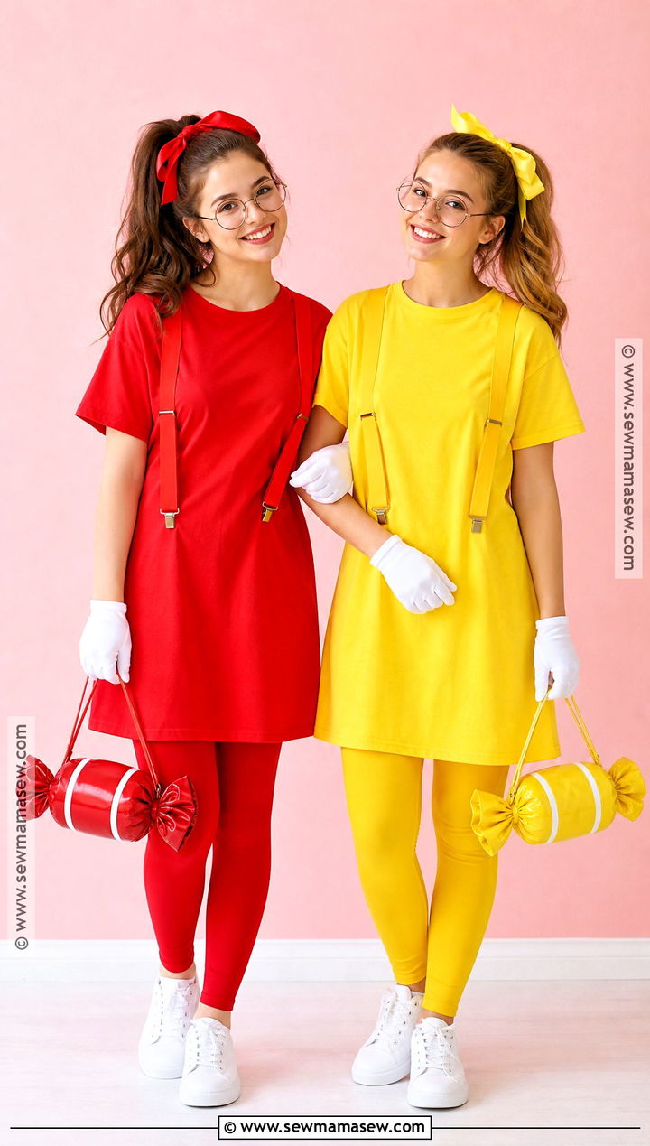 Red And Yellow Candy Duo Costume - 35 duo costumes for girls for best friends