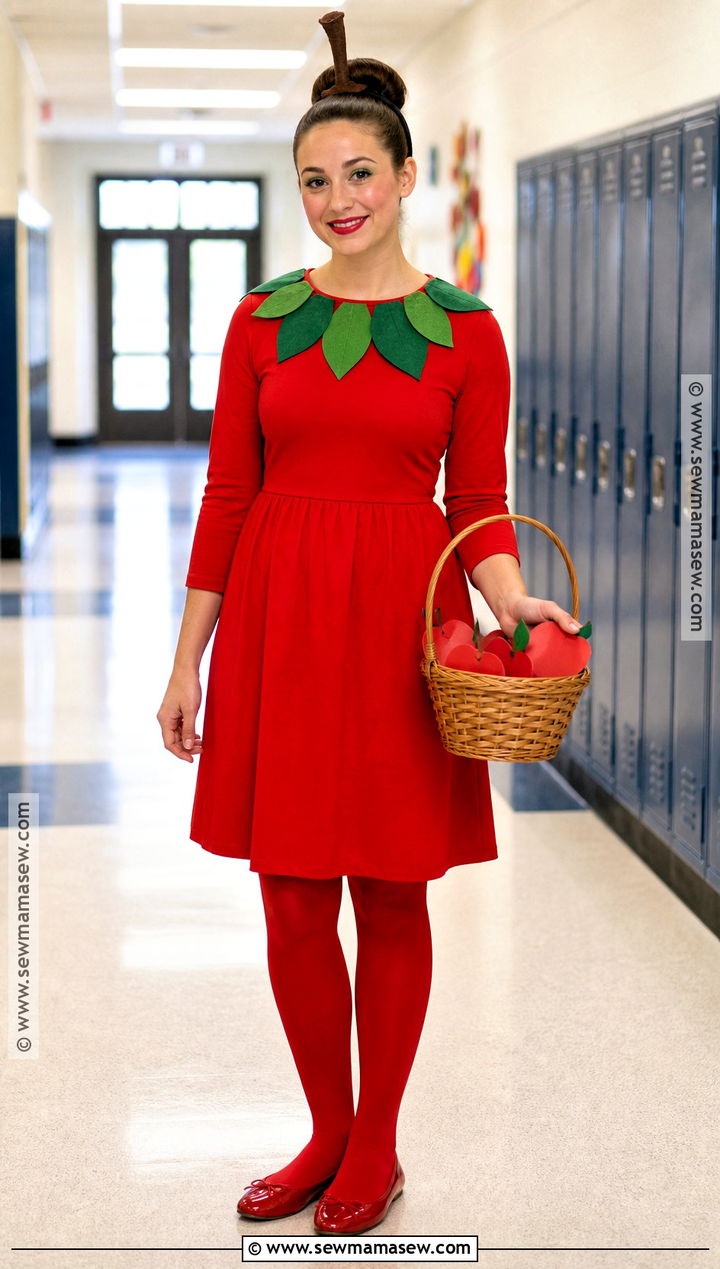 Red Apple Teacher Costume - 30 teacher costumes for halloween