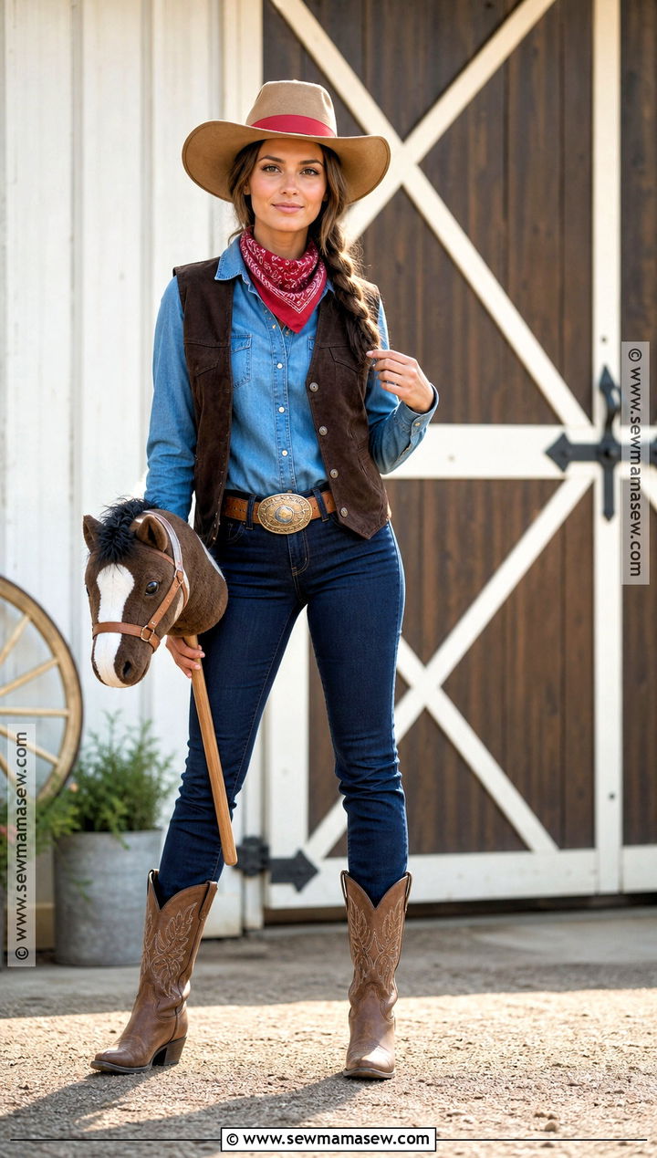 Red Bandana Cowgirl Costume - 30 easy cowgirl costume ideas