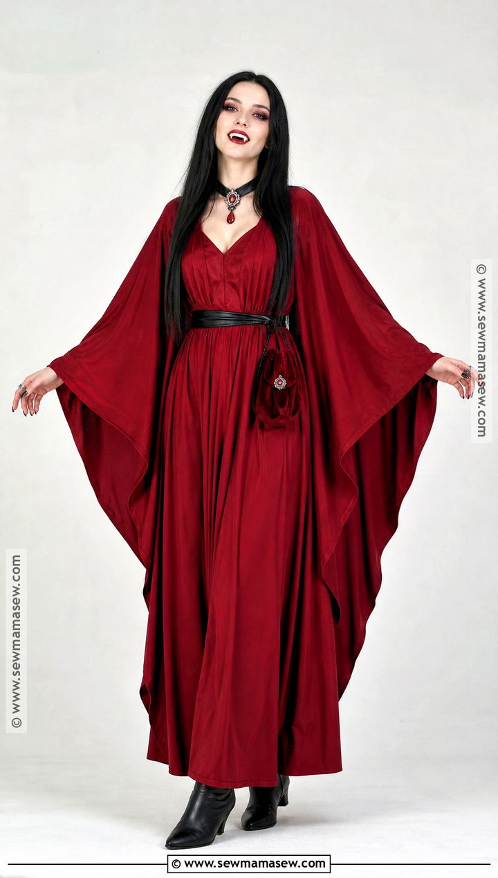 Red Bat Sleeve Vampire Dress Costume - 35 red vampire dress ideas