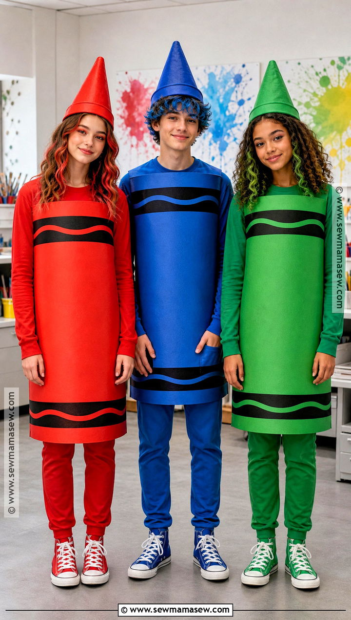 Red Blue And Green Crayon Trio Costume - 35 trio costume ideas for teens