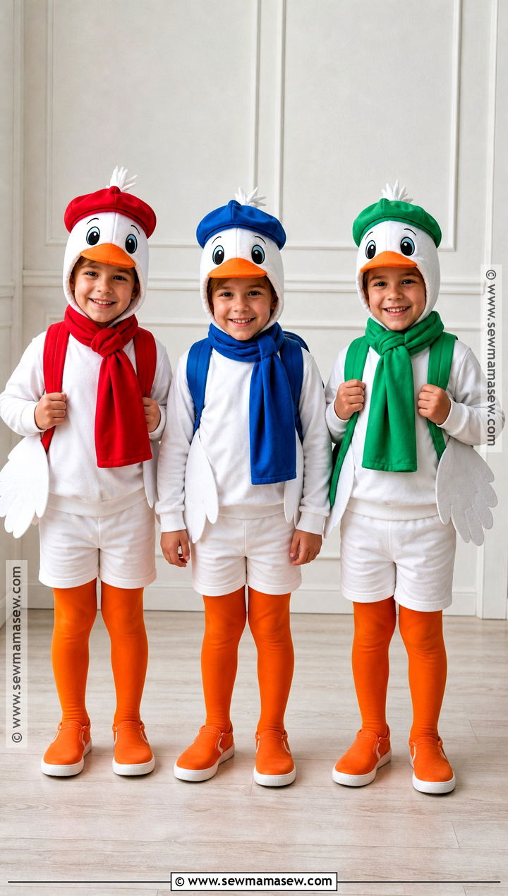 Red Blue And Green Duck Trio Costume - 35 duck costume ideas