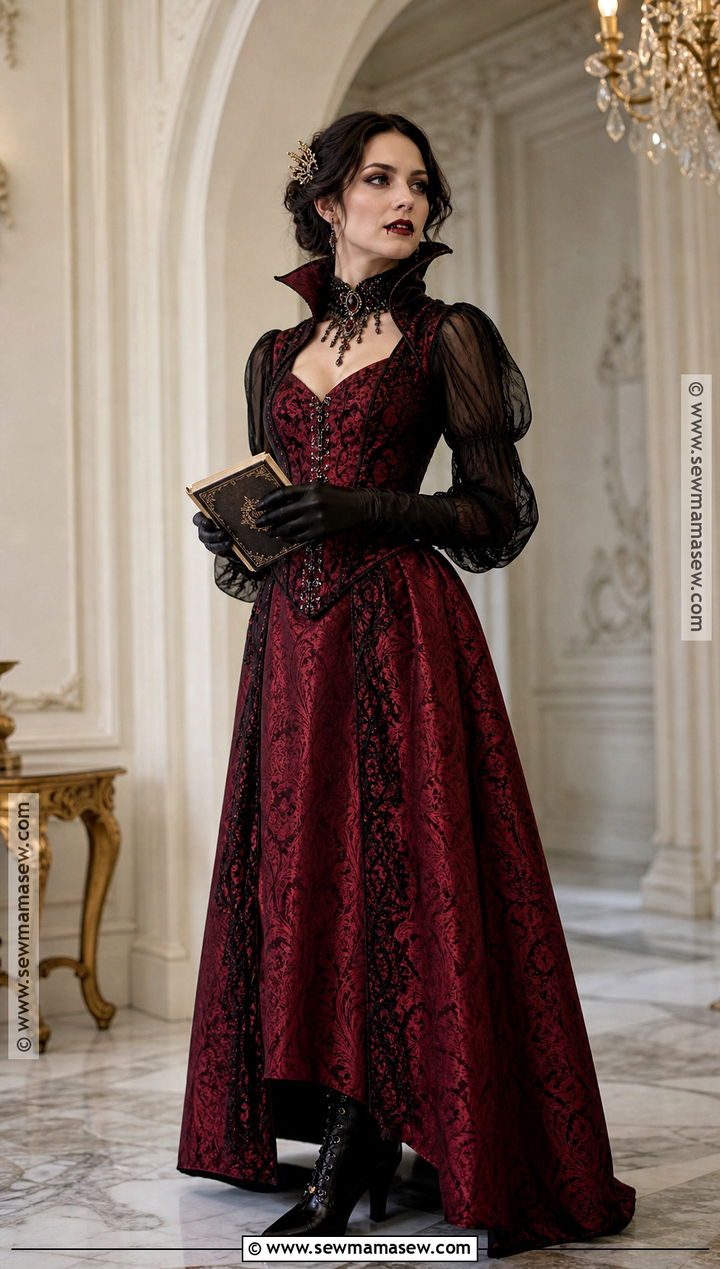 Red Brocade Vampire Countess Costume - 35 red vampire dress ideas