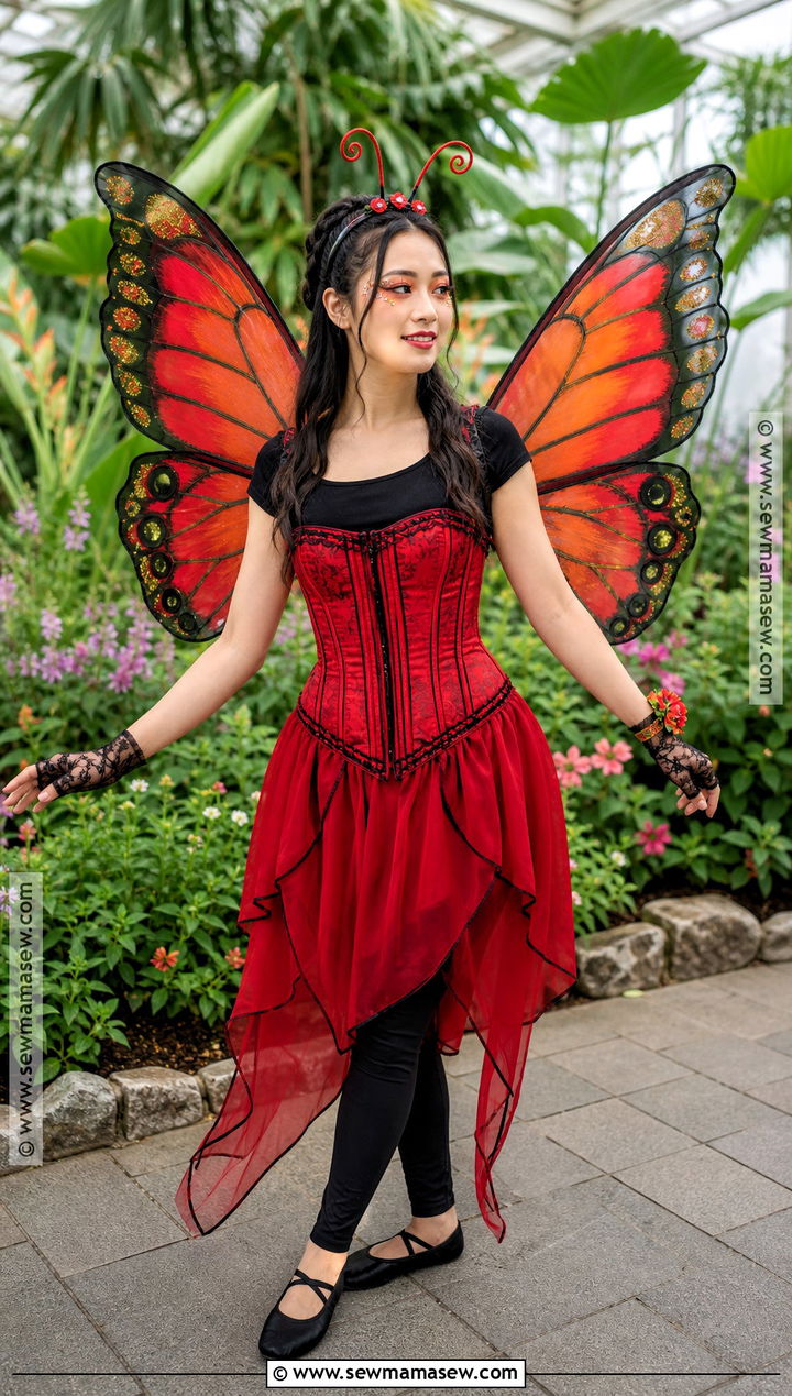 Red Butterfly Corset Costume - 35 Red Corset Costume Ideas