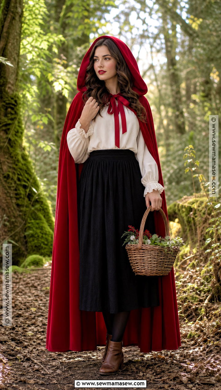 Red Cape Storybook Outfit - 30 Easy Halloween Outfits for Women