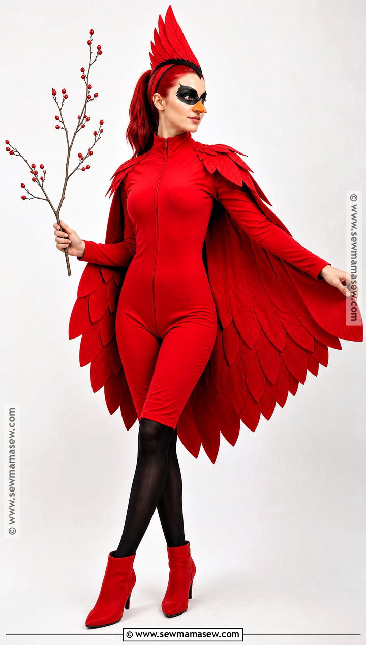 Red Cardinal Bird Costume - 30 bird halloween costume ideas