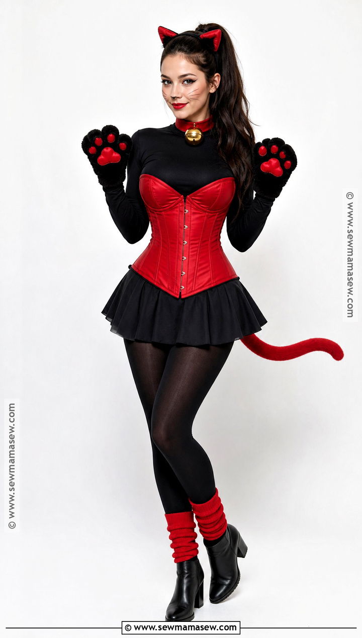 Red Cat Corset Costume - 35 Red Corset Costume Ideas