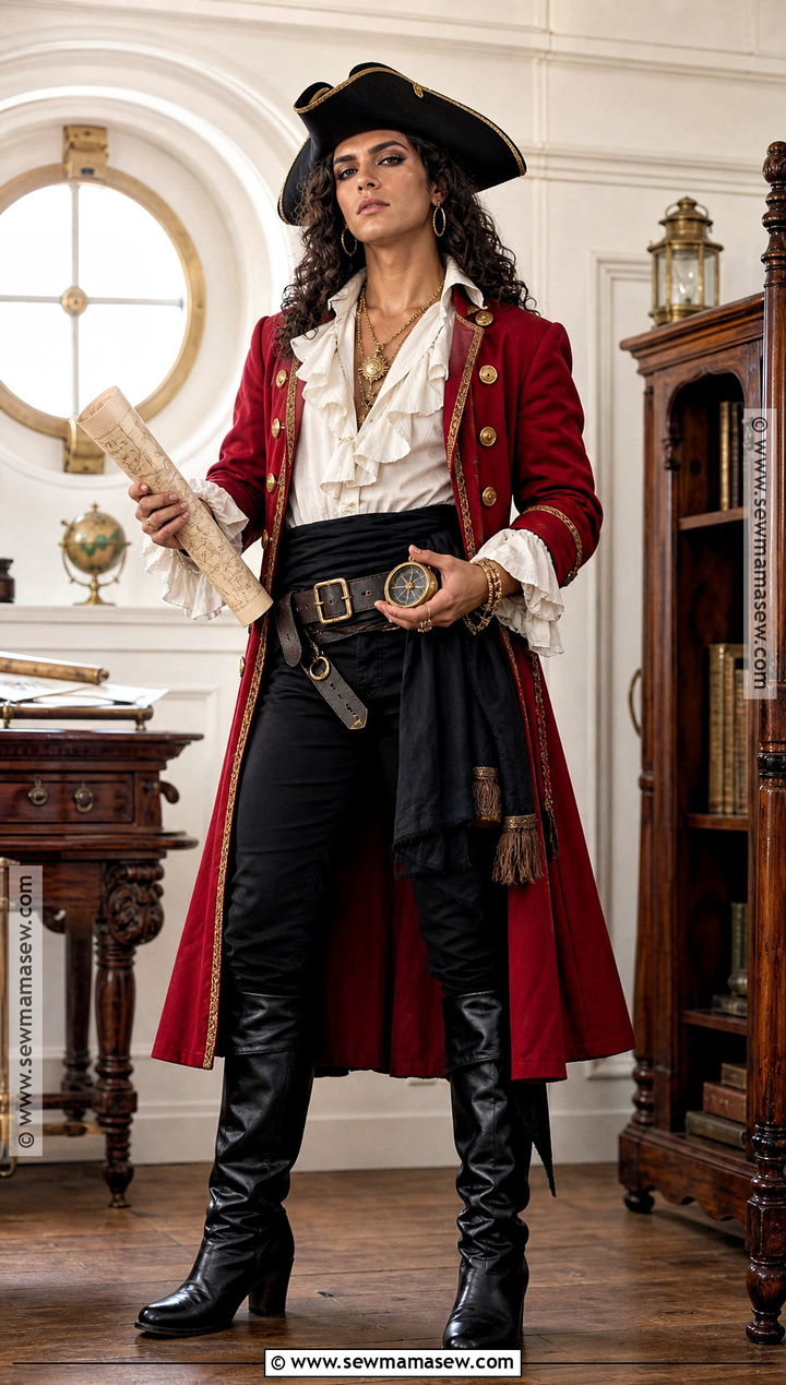 Red Coat Pirate Captain Costume - 30 last minute pirate costume ideas
