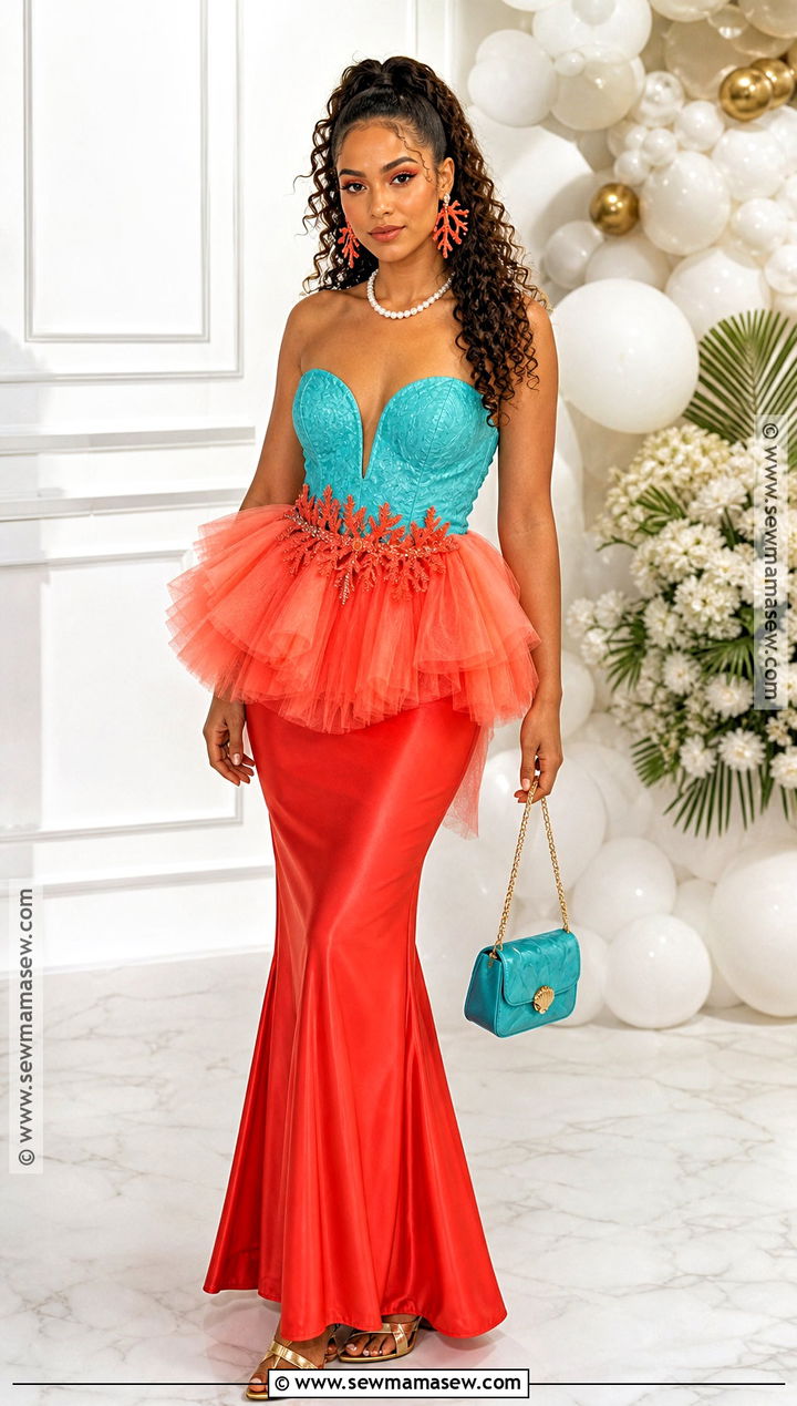 Red Coral Mermaid Outfit - 35 mermaid halloween outfit ideas