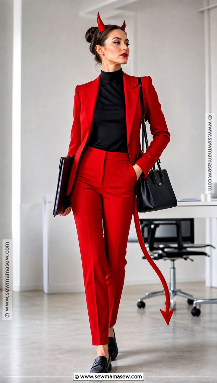Red Devil Costume With Tailored Suit - 30 Red Devil Halloween Costume Ideas