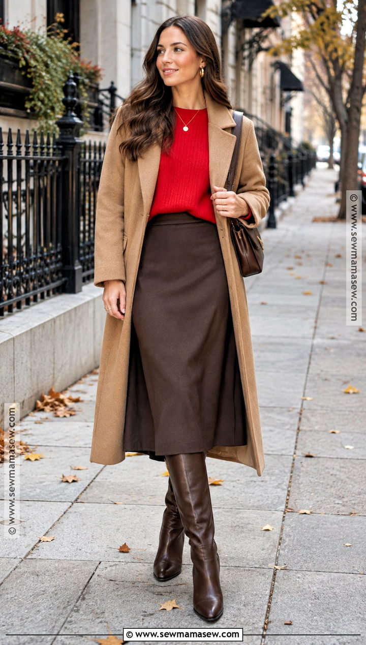 Red Fall Outfit - 15 Fall Color Wardrobe Ideas
