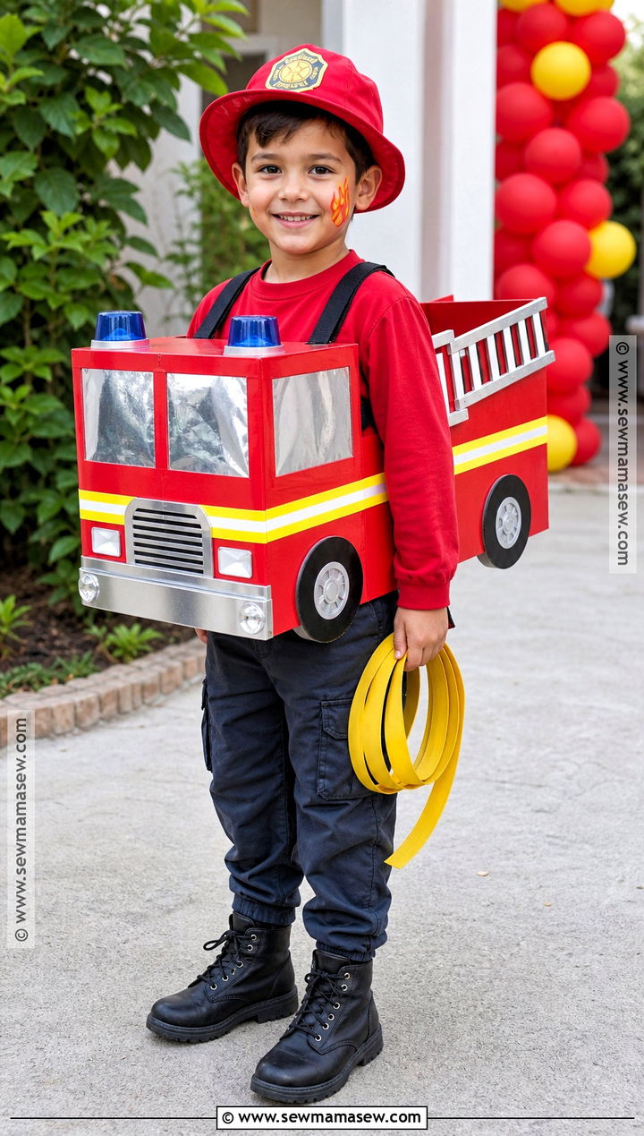 Red Fire Truck Car Costume - 30 car costume ideas