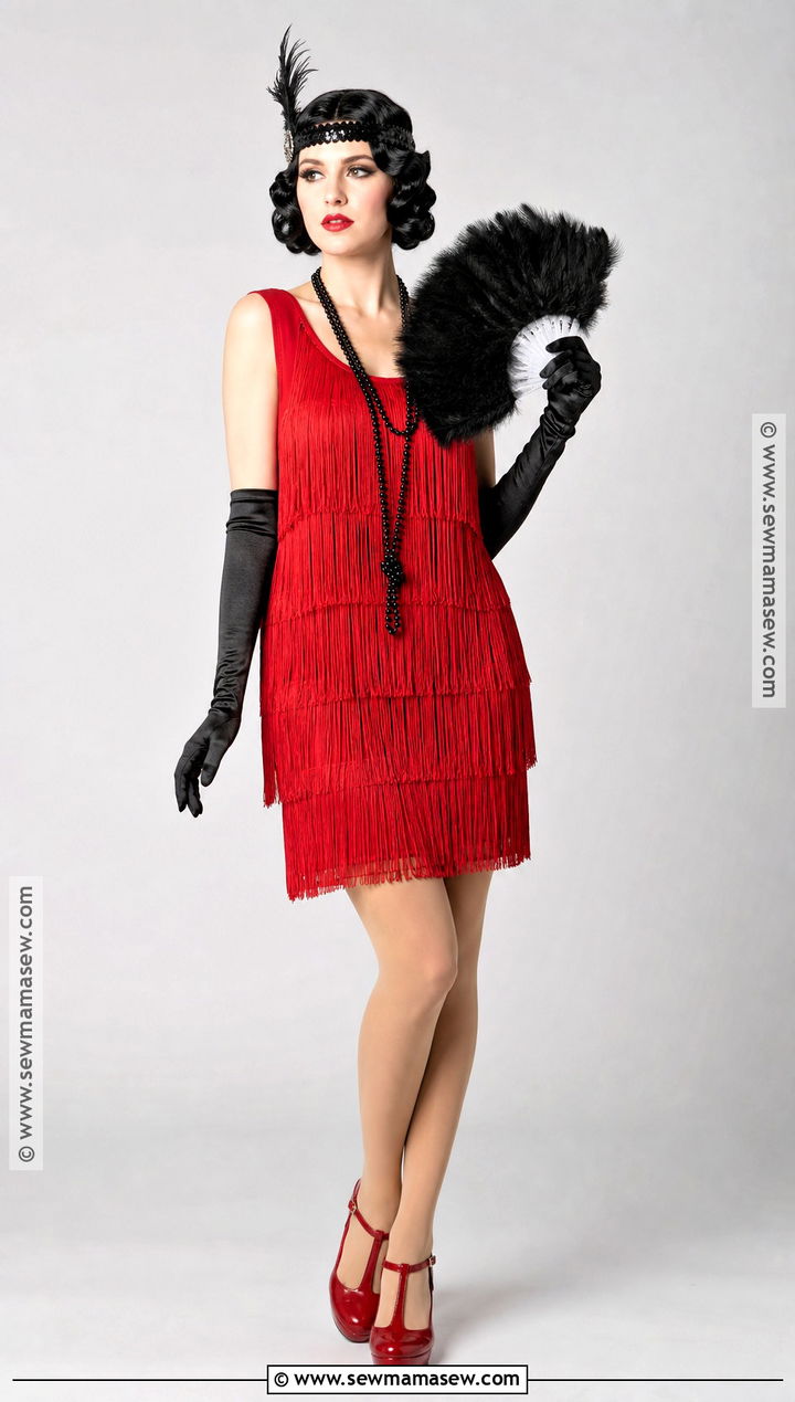 Red Fringe Flapper Halloween Costume - 30 flapper halloween costumes