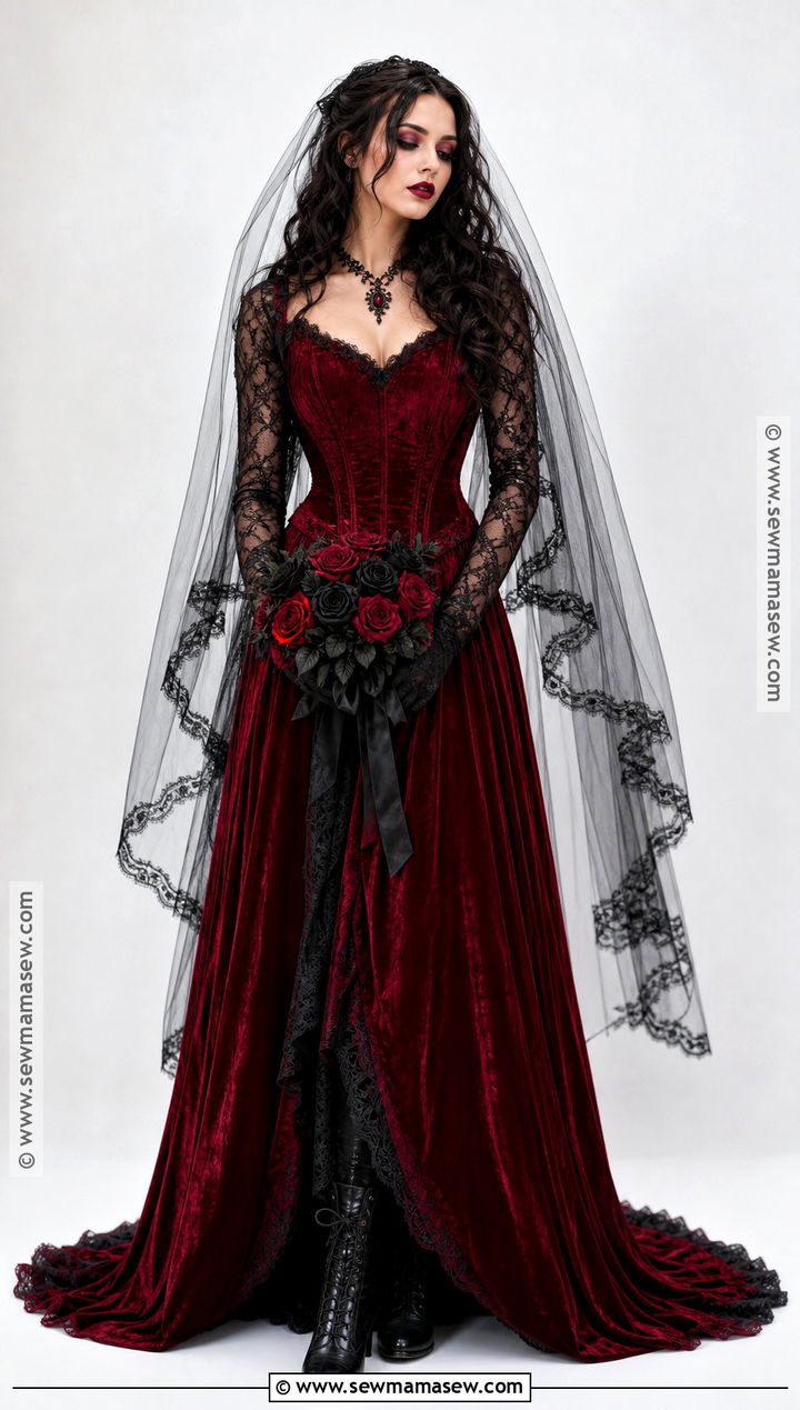 Red Gothic Bride Costume - 30 halloween bride costumes