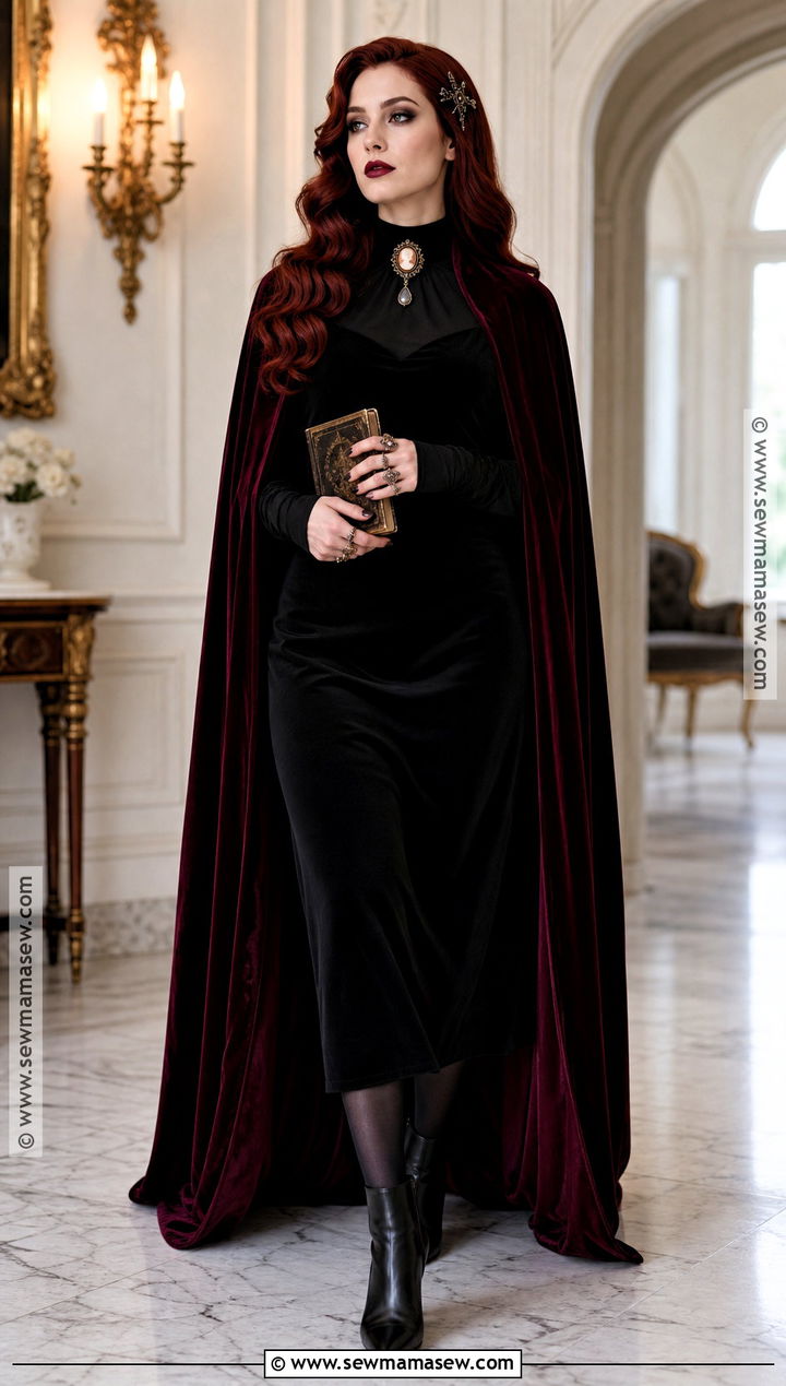 Red Hair Vampire Costume With Burgundy Cape - 40 red hair costume ideas