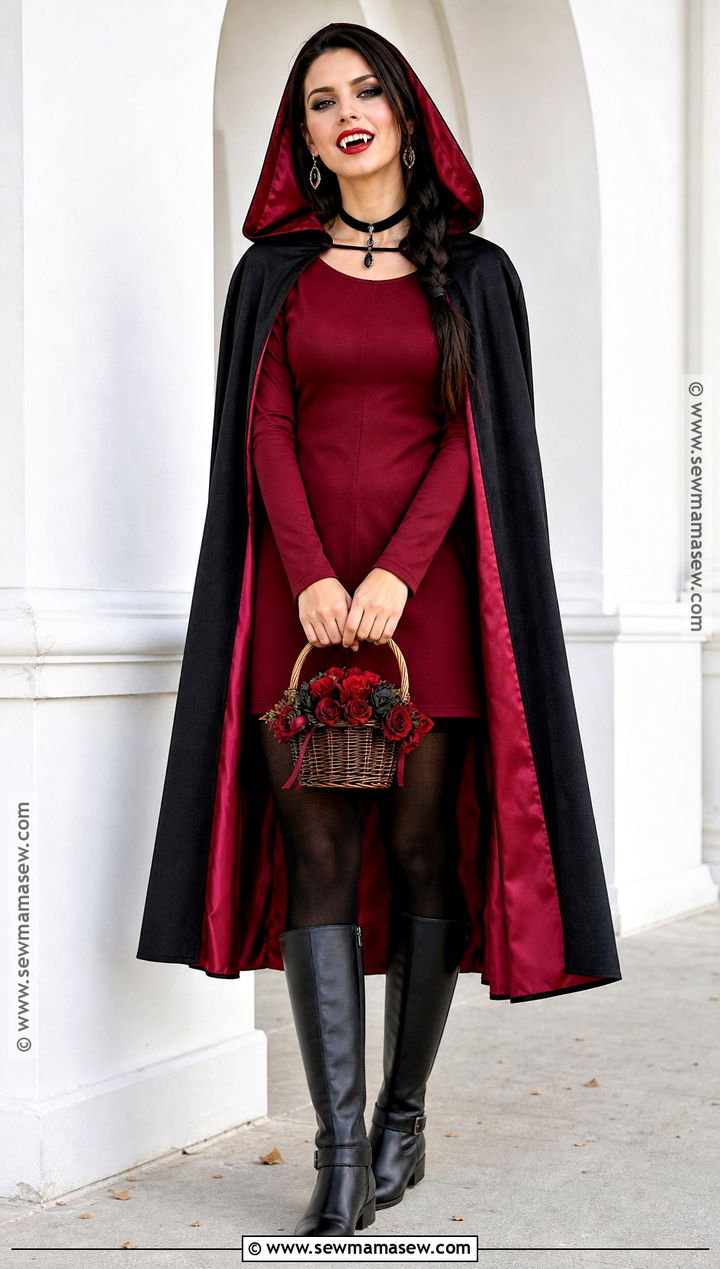 Red Hooded Cape Mini Vampire Costume - 35 red vampire dress ideas