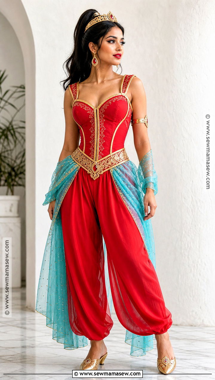 Red Jasmine Corset Costume - 30 red jasmine halloween costume ideas