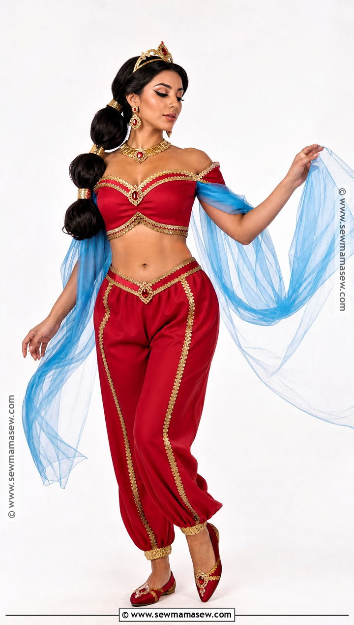 Red Jasmine Gold Trim Costume - 30 red jasmine halloween costume ideas