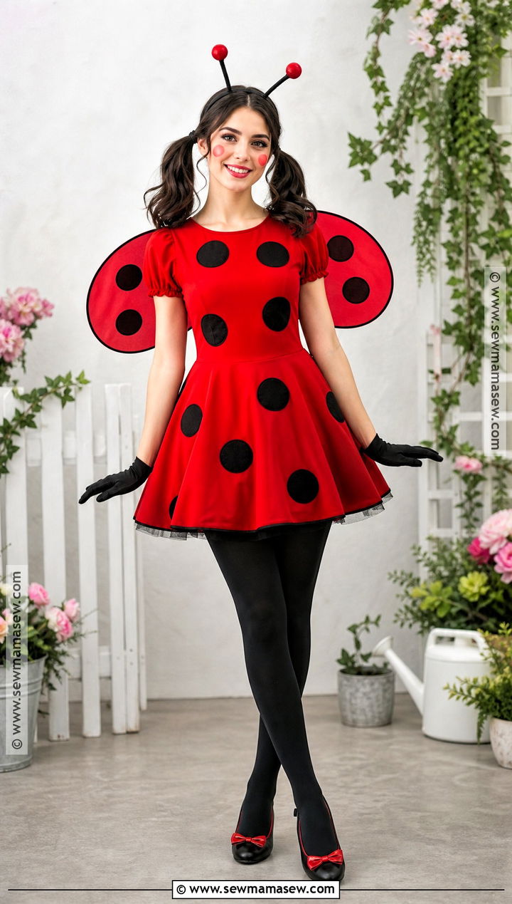 Red Ladybug Costume With Spotted Wings - 35 animal costume ideas