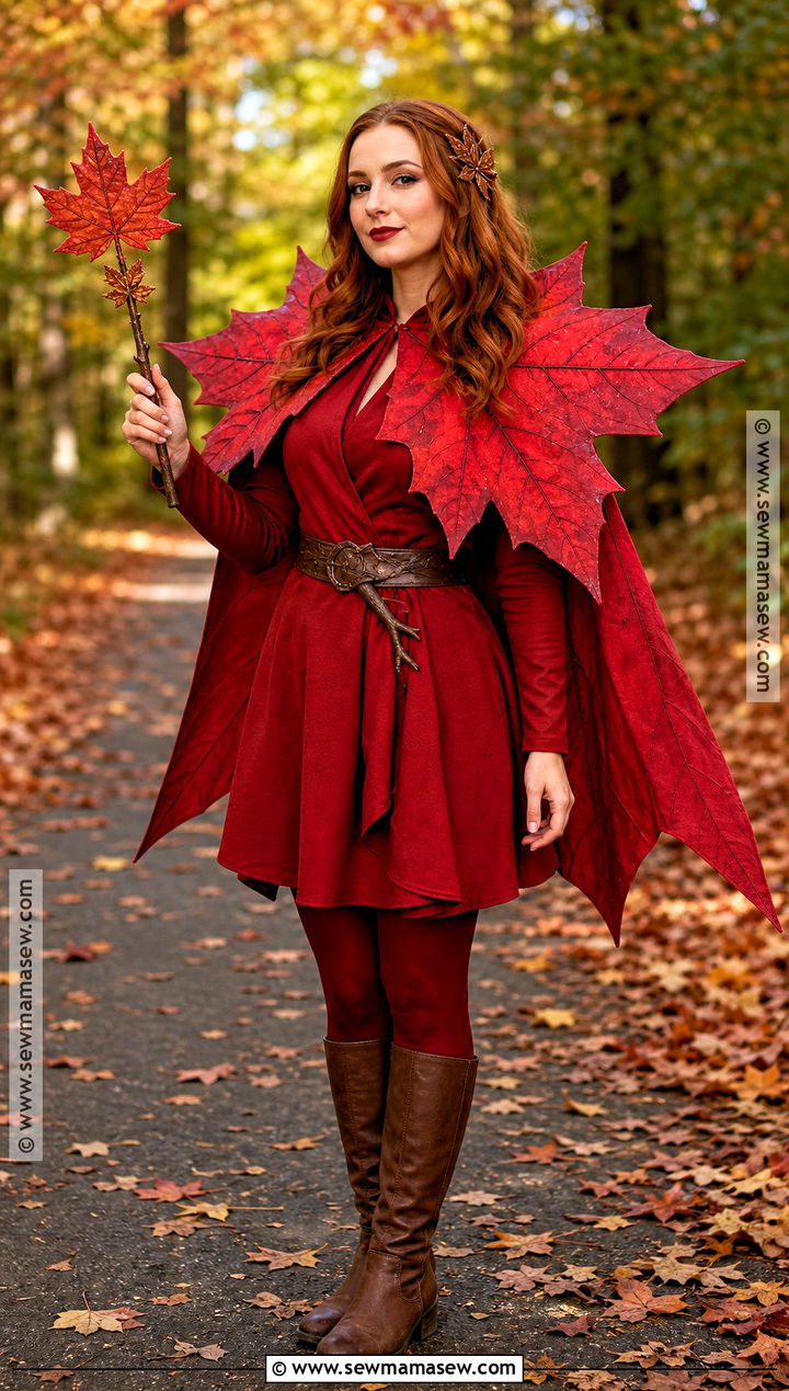 Red Maple Leaf Costume - 30 autumn costume ideas