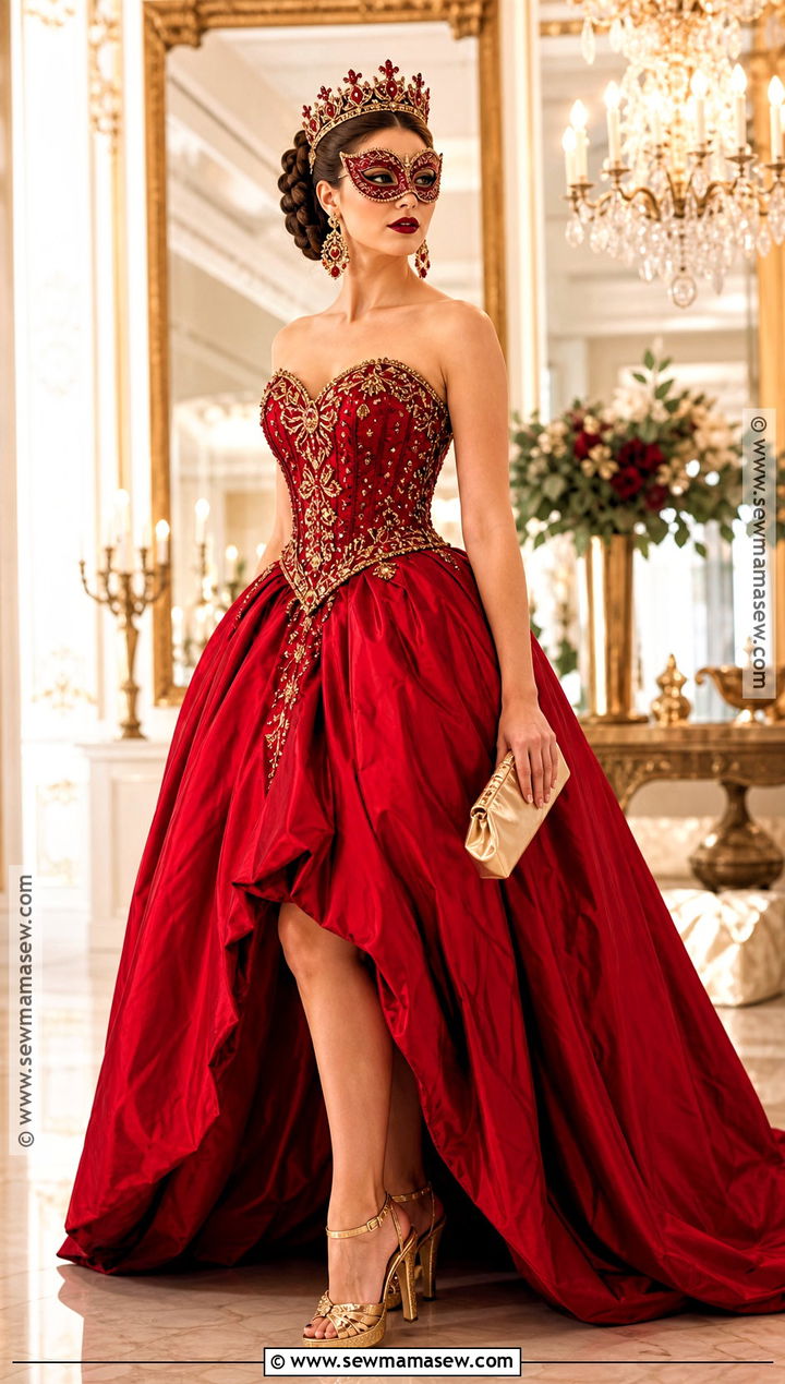 Red Masquerade Queen Costume - 30 red dress halloween costume ideas