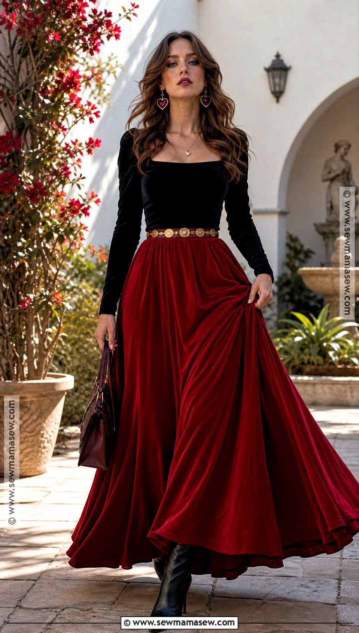 Red Maxi Skirt Love Witch Outfit - 30 love witch outfit ideas