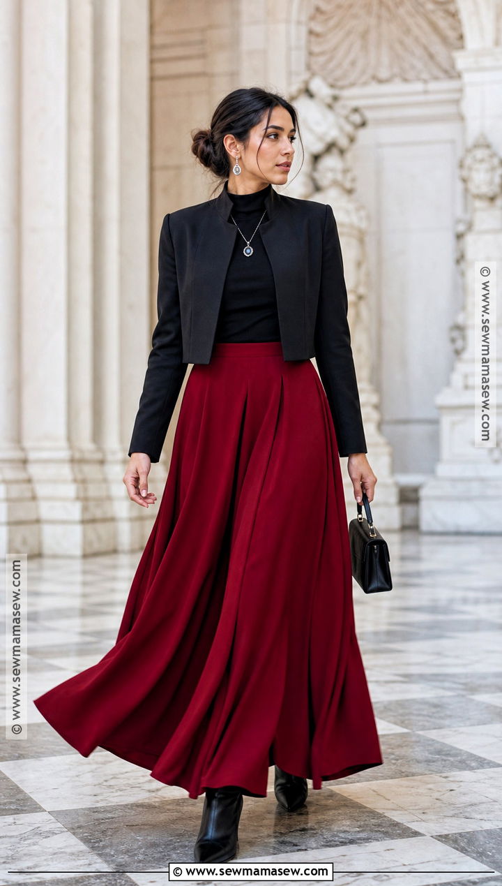 Red Maxi Skirt Vampire Aesthetic Outfit - 30 vampire aesthetic outfit ideas for women
