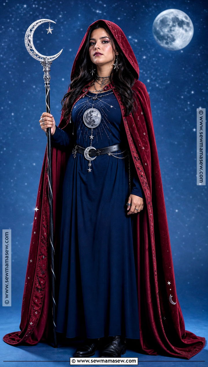 Red Moon Priestess Costume With Cape - 30 red cape costume ideas