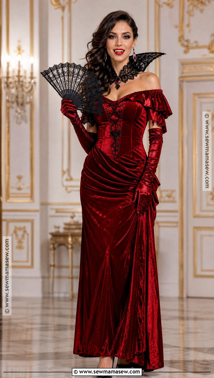 Red Off Shoulder Vampire Dress Costume - 35 red vampire dress ideas