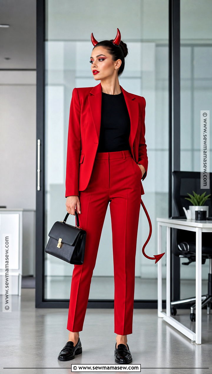 Red Pantsuit Devil Costume - 40 devil costume ideas for women