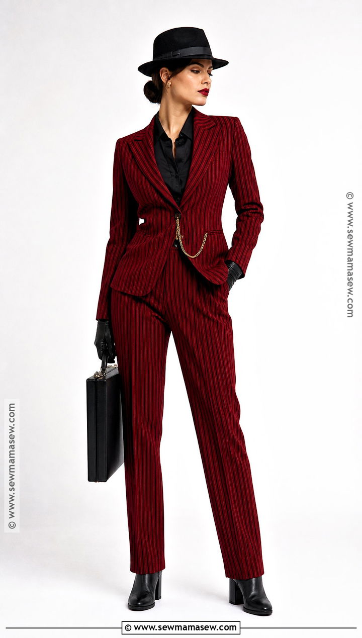 Red Pinstripe Mafia Costume - 35 Mafia Costume Ideas for Women