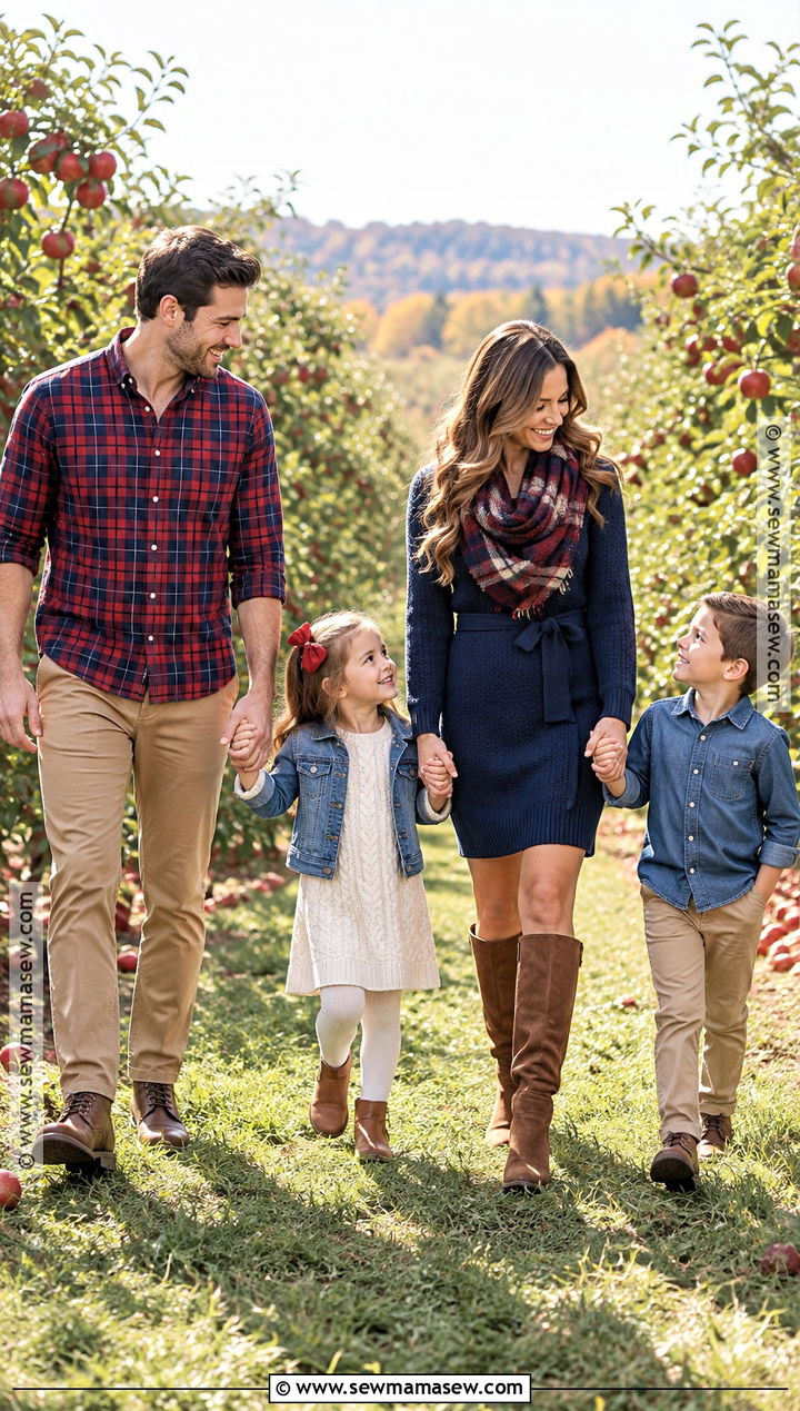 Red Plaid And Denim Family Fall Picture Outfit - 25 family fall pictures outfits