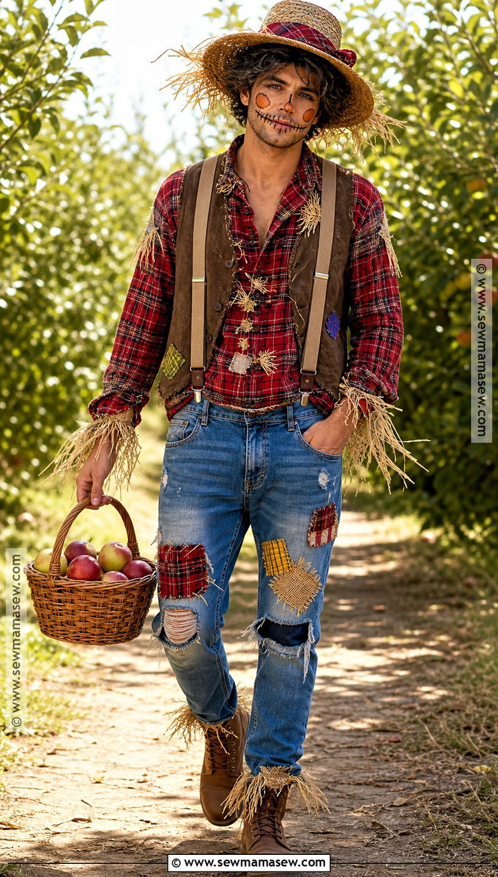 Red Plaid Scarecrow Costume - 30 Scarecrow Costume Ideas for Men