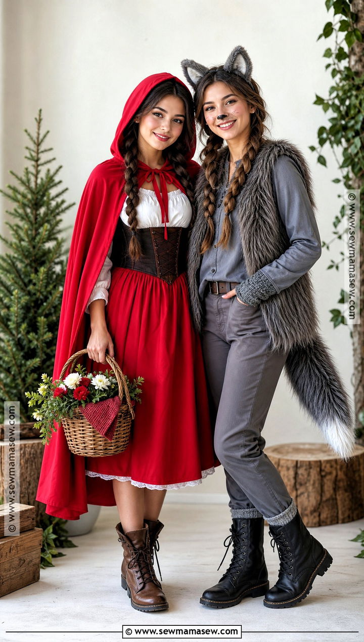 Red Riding Hood And Wolf Bestie Costume - 40 bestie costume ideas