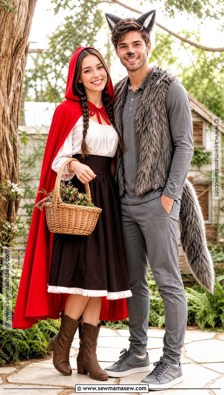 Red Riding Hood And Wolf Couple Costume - 30 red cape costume ideas