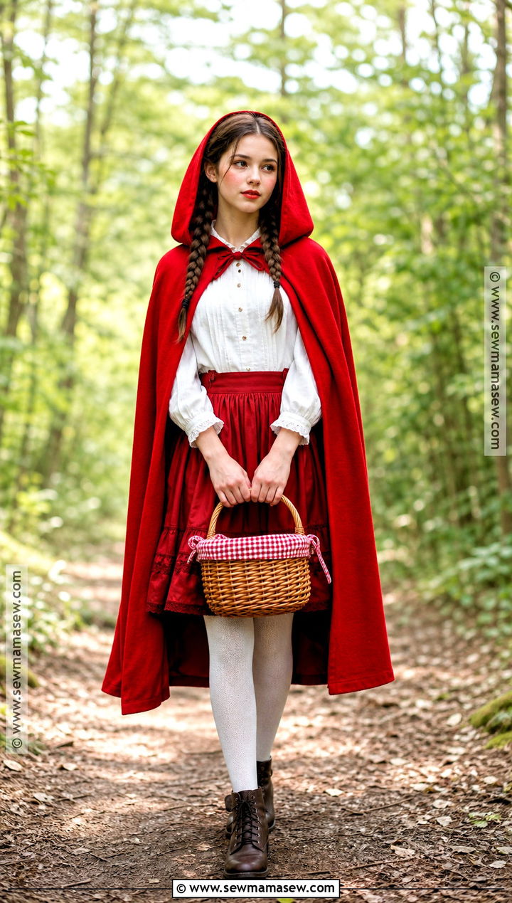 Red Riding Hood Costume With Basket - 35 Girl Costume Ideas