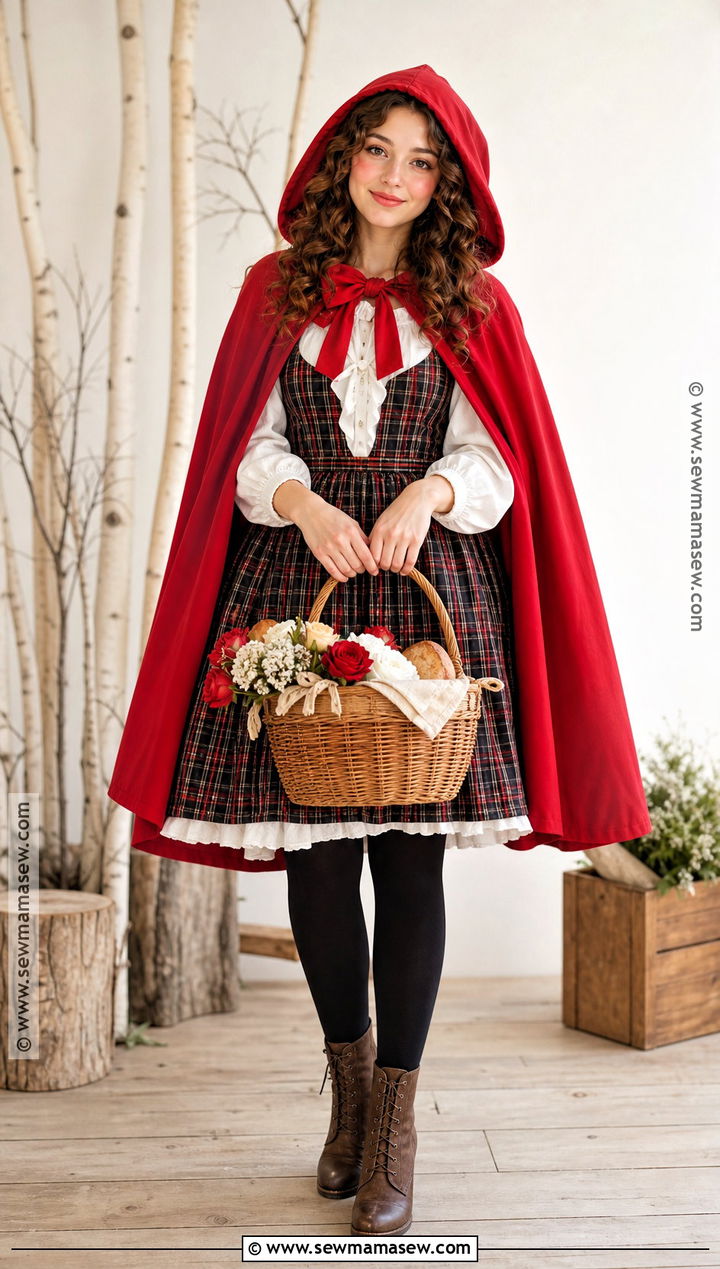 Red Riding Hood Costume With Plaid Dress - 45 costumes ideas