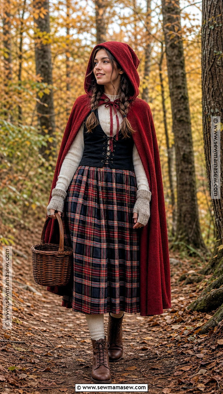 Red Riding Hood Costume With Wool Cape - 40 warm halloween costumes