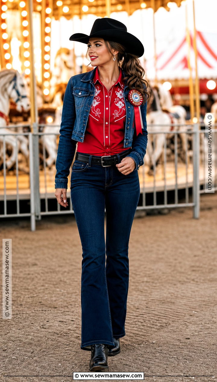 Red Rodeo Cowgirl Halloween Outfit - 40 cowgirl outfits halloween