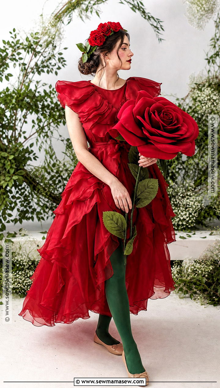 Red Rose Costume - 30 red dress halloween costume ideas