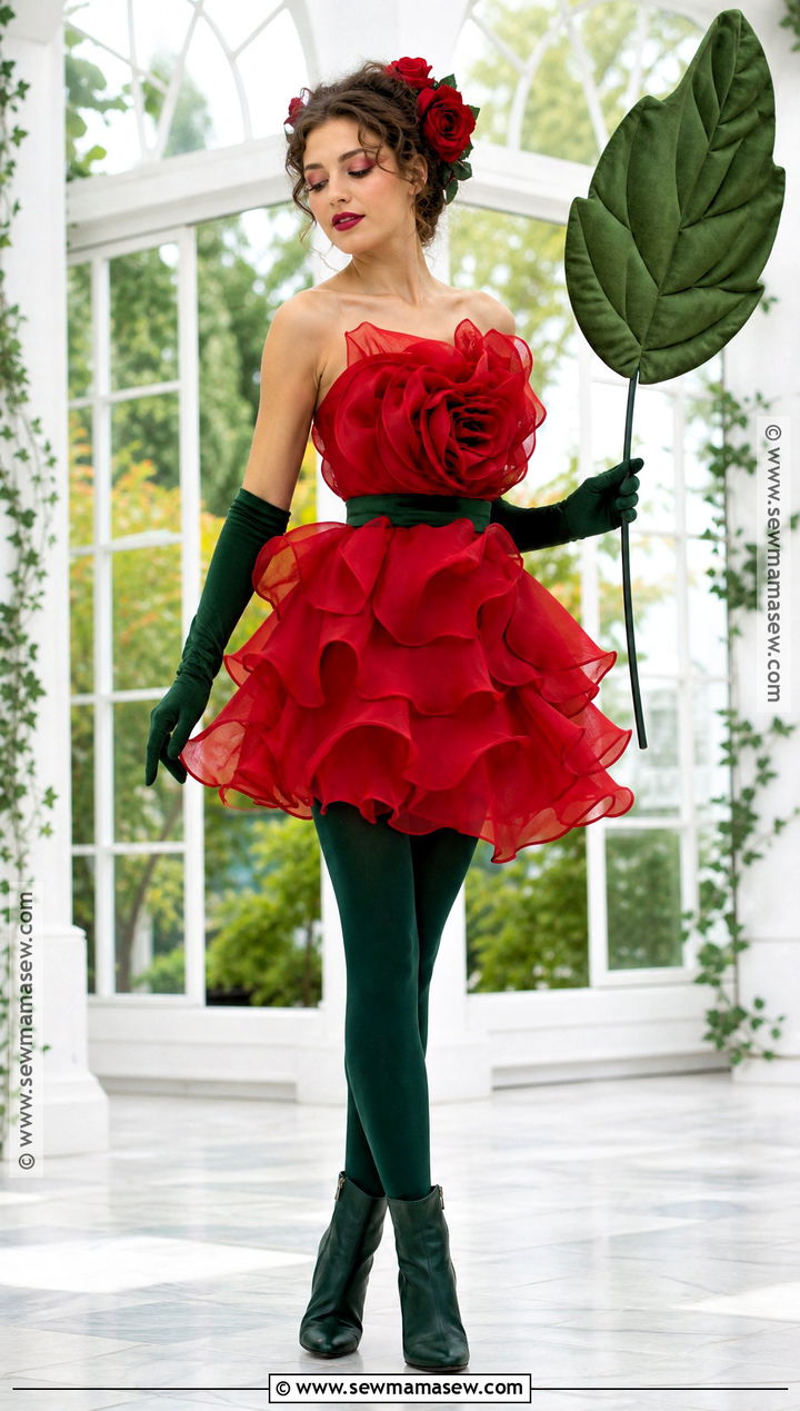 Red Rose Costume - 35 red dress halloween costume ideas