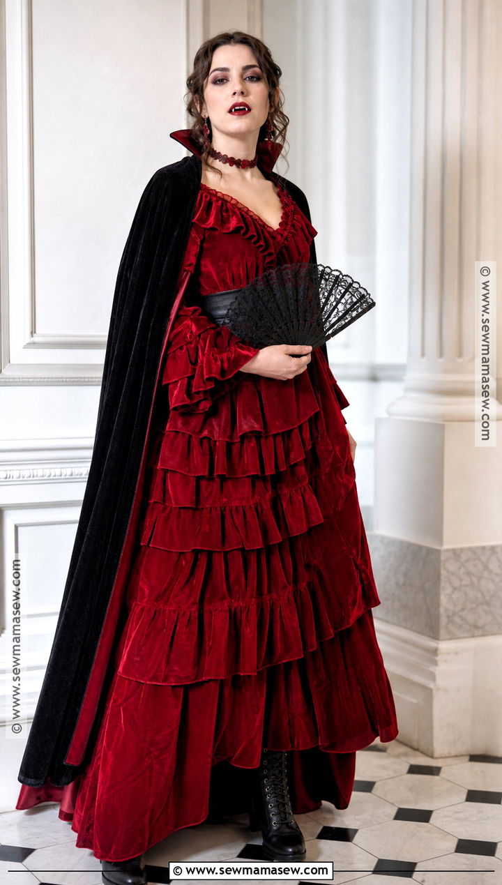 Red Ruffle Vampire Dress Costume - 35 red vampire dress ideas