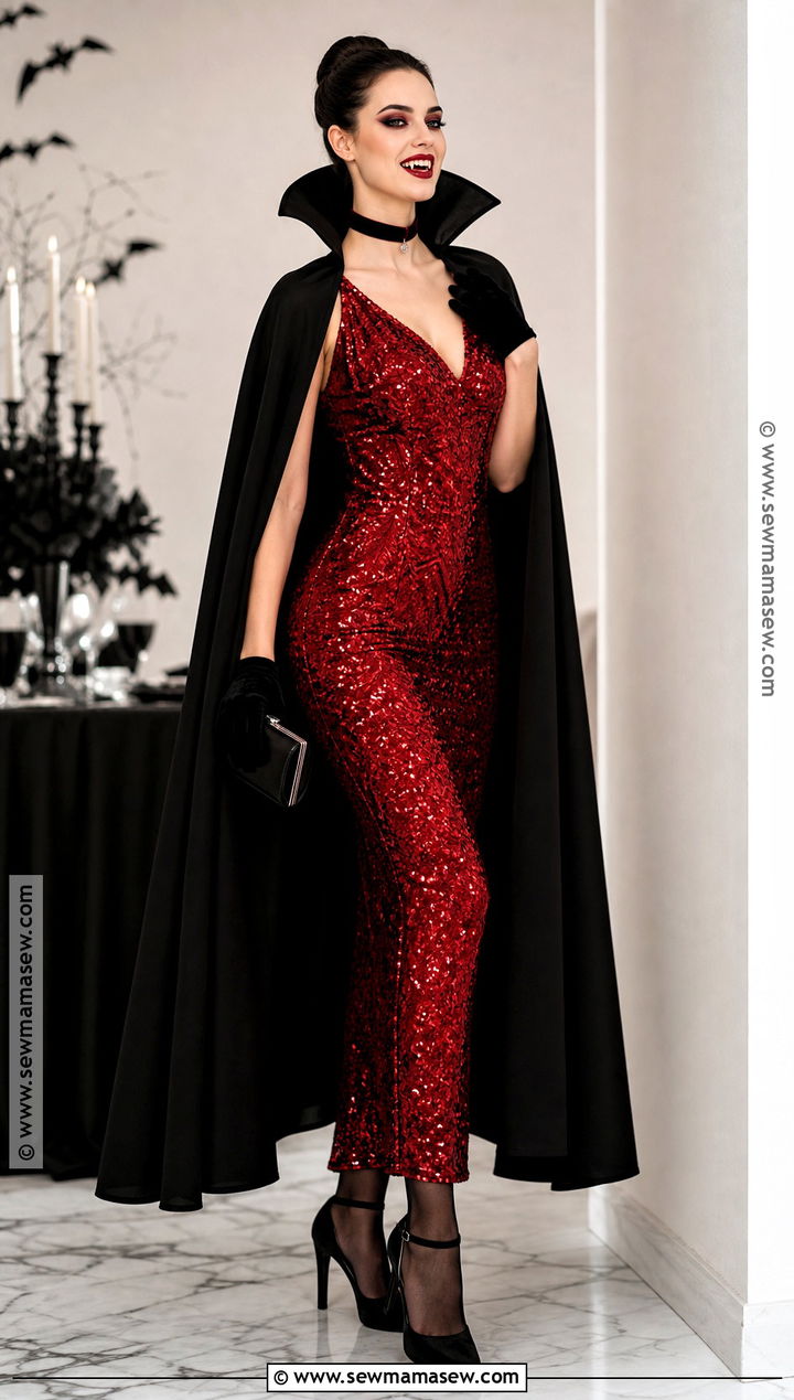 Red Sequin Vampire Dress Costume - 35 red vampire dress ideas