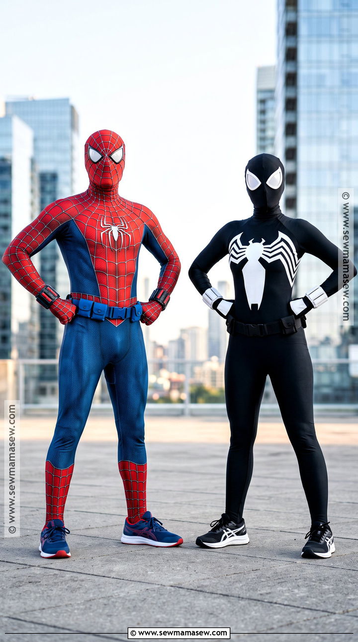 Red Spider Man And Black Suit Spider Man Costume - 30 Spiderman Couples Costume Ideas