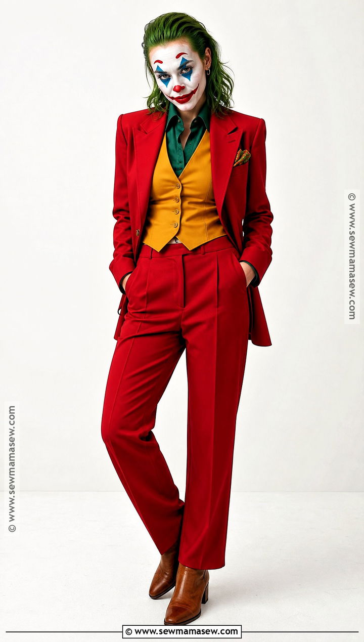 Red Suit Joker Costume - 30 Halloween Costumes Joker for Women