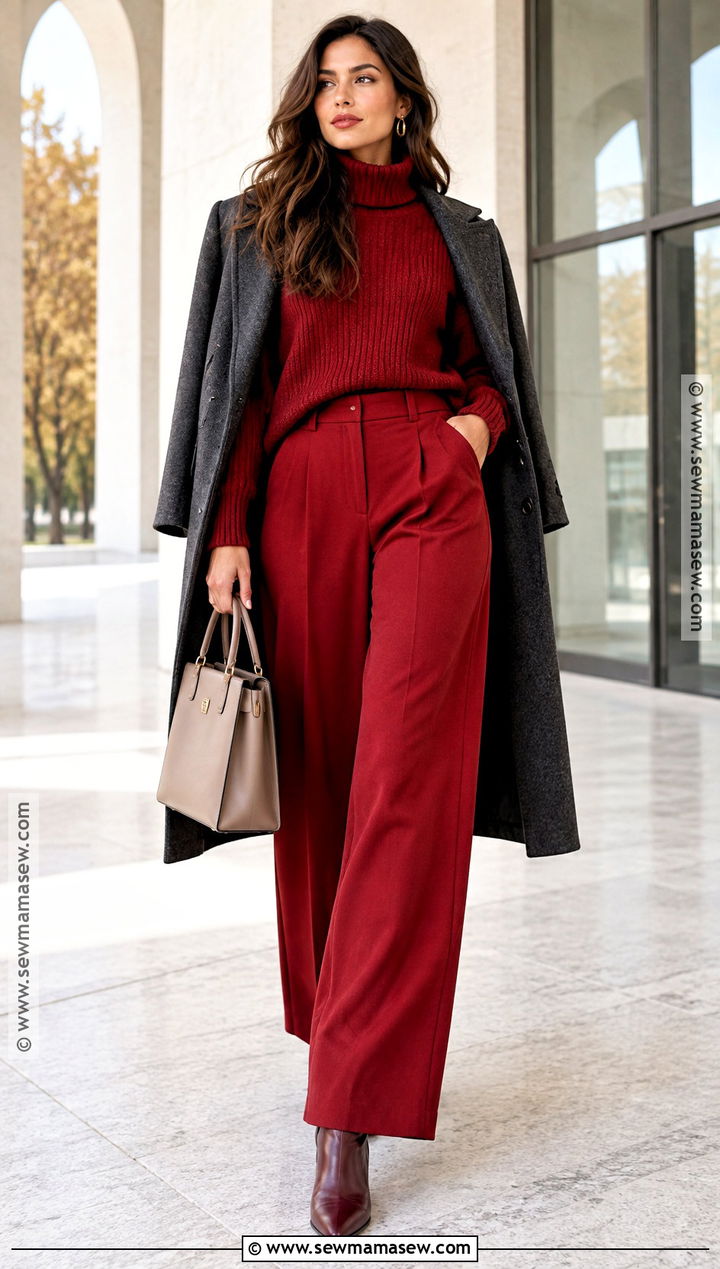 Red Sweater and Matching Pants - 20 Fall Clothing Trends