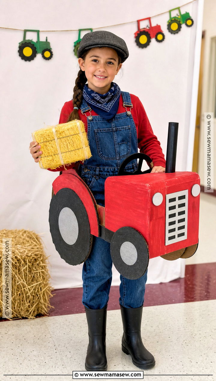 Red Tractor Farmer Costume - 30 farmer dress up day at school ideas