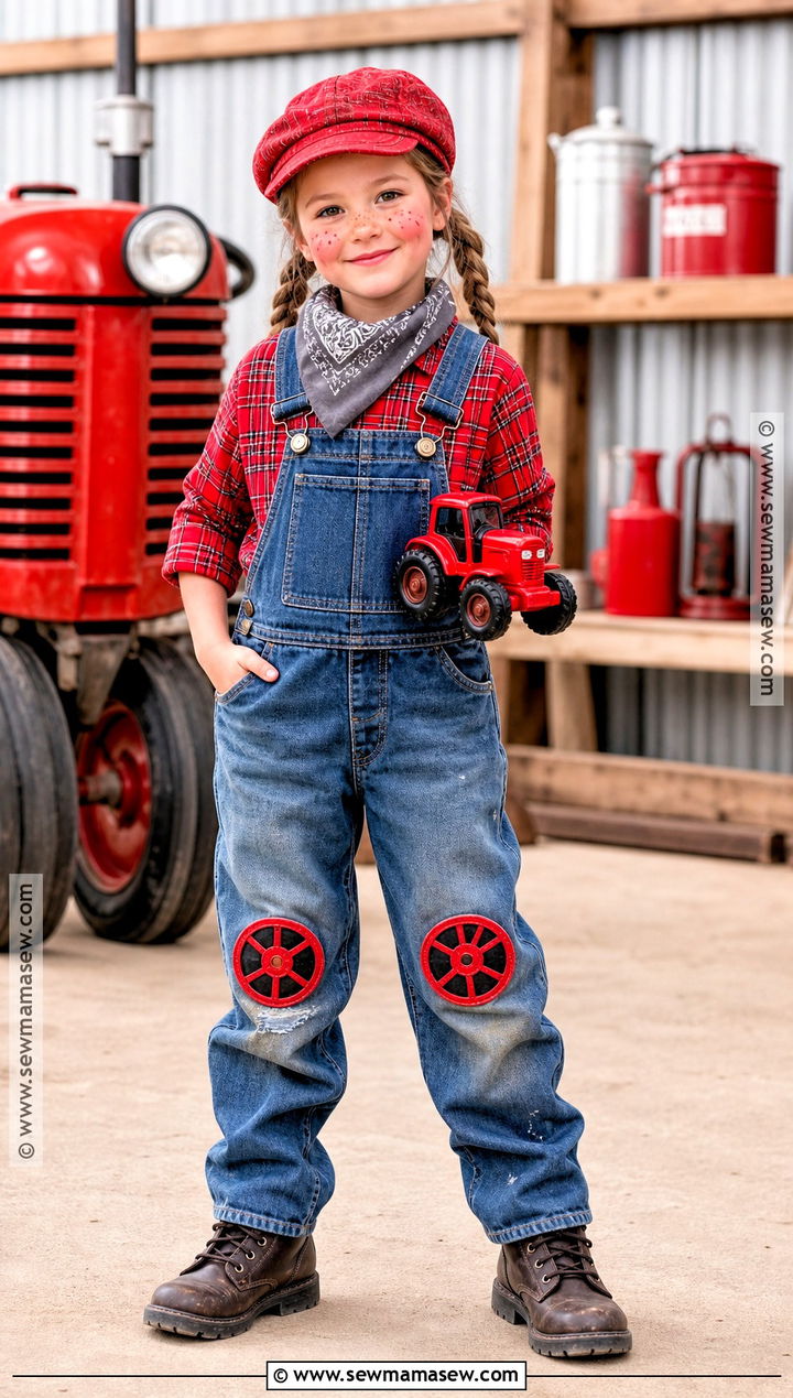Red Tractor Farmer Costume - 30 farmer costume ideas for kids